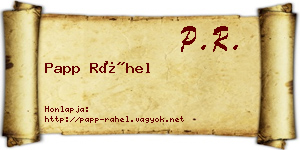 Papp Ráhel névjegykártya